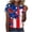 1-Red, variant on Lorytime 4th of July Outfits for Women Patriotic Graphic Tops Red White and Blue Wear 3/4 Sleeve Holidays Clothes M