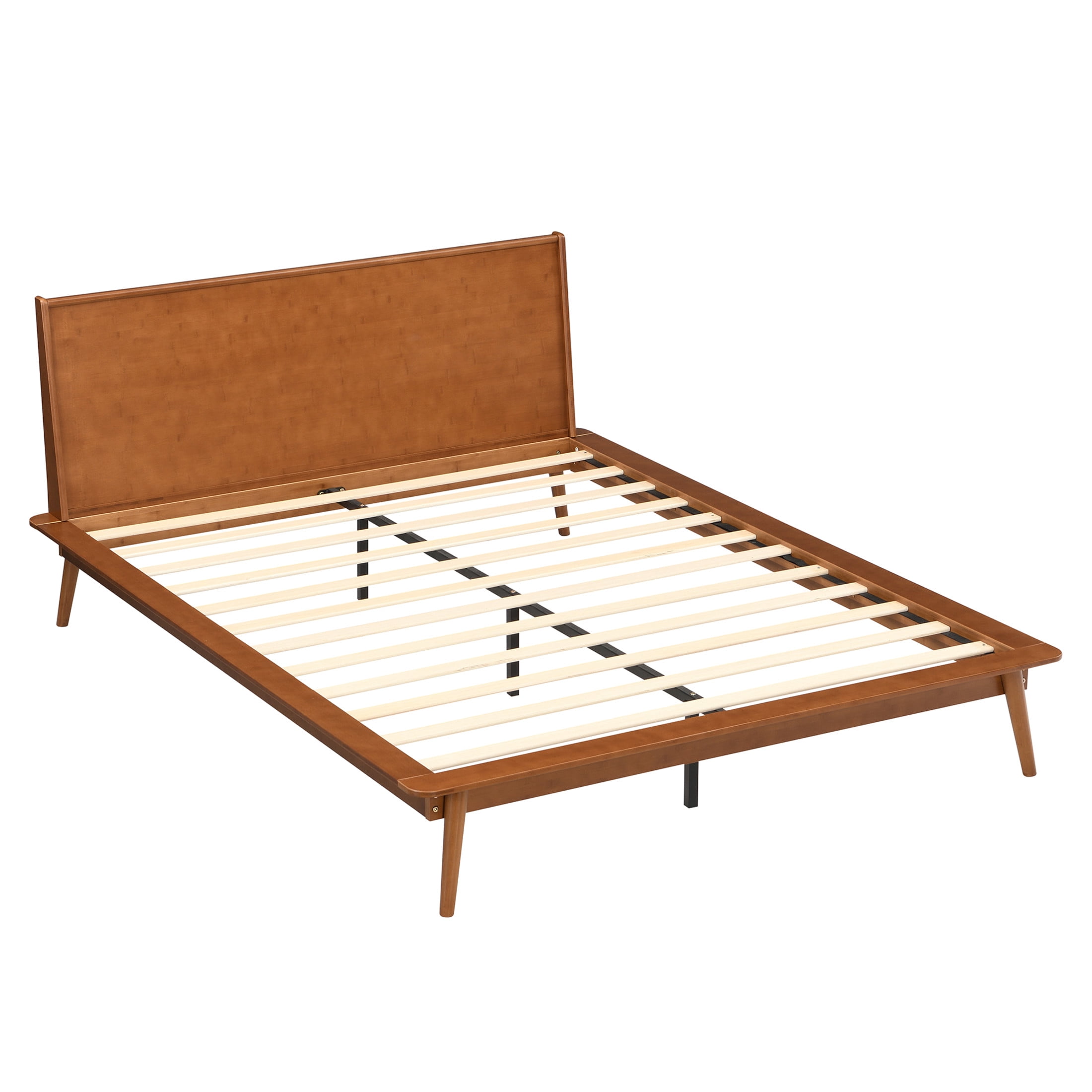 Christopher Knight Home Queen Size Bamboo Platform Bed Frame, Heavy-Duty Support, Walnut Brown