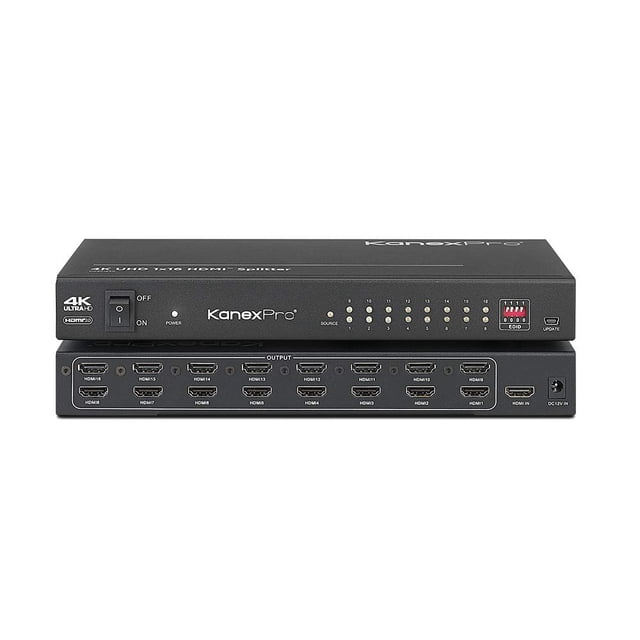 Amplificador de distribución Kanex Pro HDSP164K 4K HDMI 16 puertos