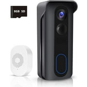 KAMEP 2K Wireless Wifi Video Doorbell Camera With Chime HD Waterproof Home Security Battery/AC DC 12V 24V Powered With 2-Way Audio, Motion Detection,IR,Wide Angle,Cloud Storage,8G Memory sd
