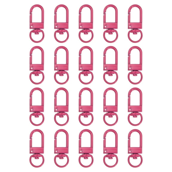 Lobster Claw Clasps, 20Pcs 33mm - Metal Swivel Clasps Snap Hook, Lanyard Clips for Bag Keychains Purses Charm Jewelry Making Connector DIY Craft Accessories (Rose Red)