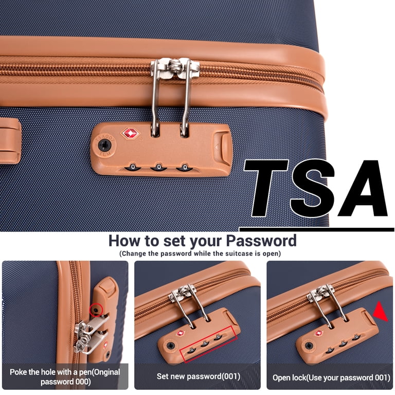 Travelhouse 3 Piece Hardshell Carry-On Luggage Set with TSA Lock
