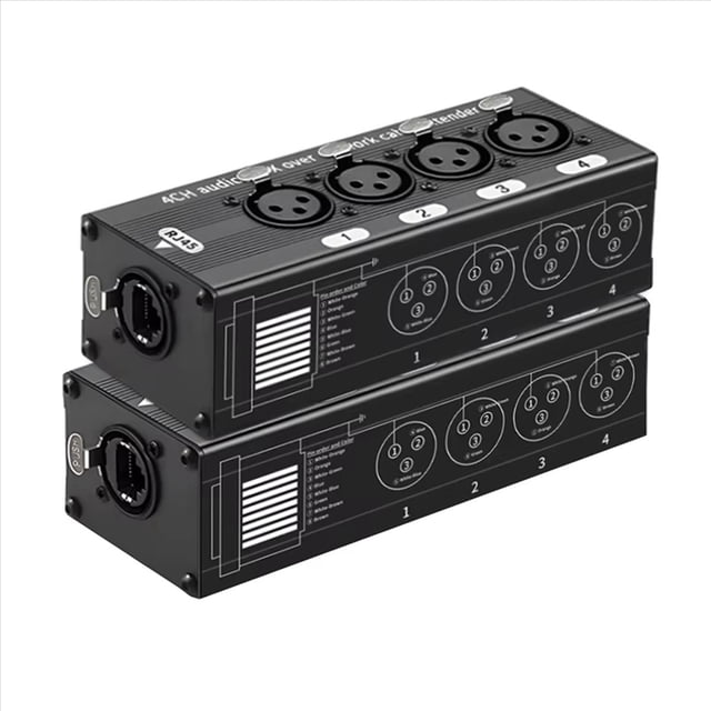 3 Pair 4 Channel XLR/ Audio RJ45 Cat5/Cat6 Ethernet Extender XLR Extender Transceiver for Live Stage