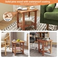 thumbnail image 2 of Ayaya 2-Tier Adirondack Side Table, 19" Solid Wood Square End Table, Outdoor Patio Table for Living Room, Porch, Poolside – Weather Resistant Walnut, 2 of 6