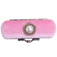 thumbnail image 1 of Retro Lipstick Box Lip Balm Organizer Bag Durable Cosmetic Storage Case With Mirror (Pink), 1 of 5