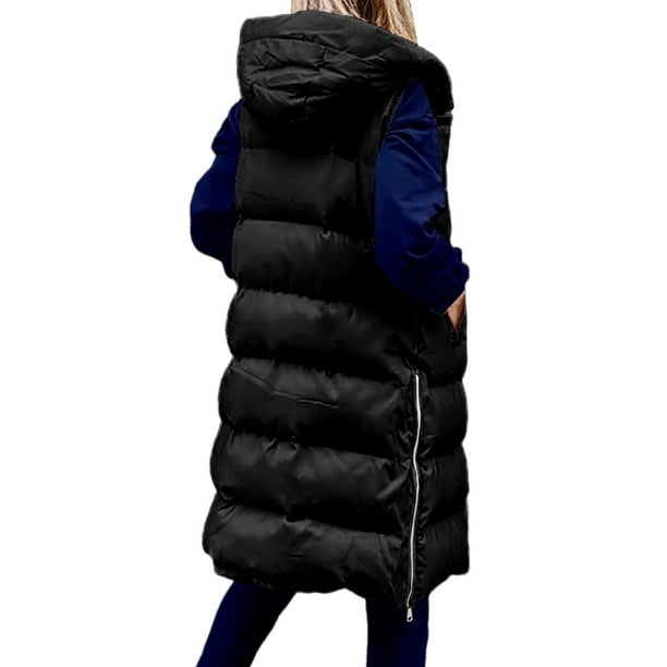 MAWCLOS Ladies Puffer Vest Zip Up Waistcoat Hooded Down Jacket