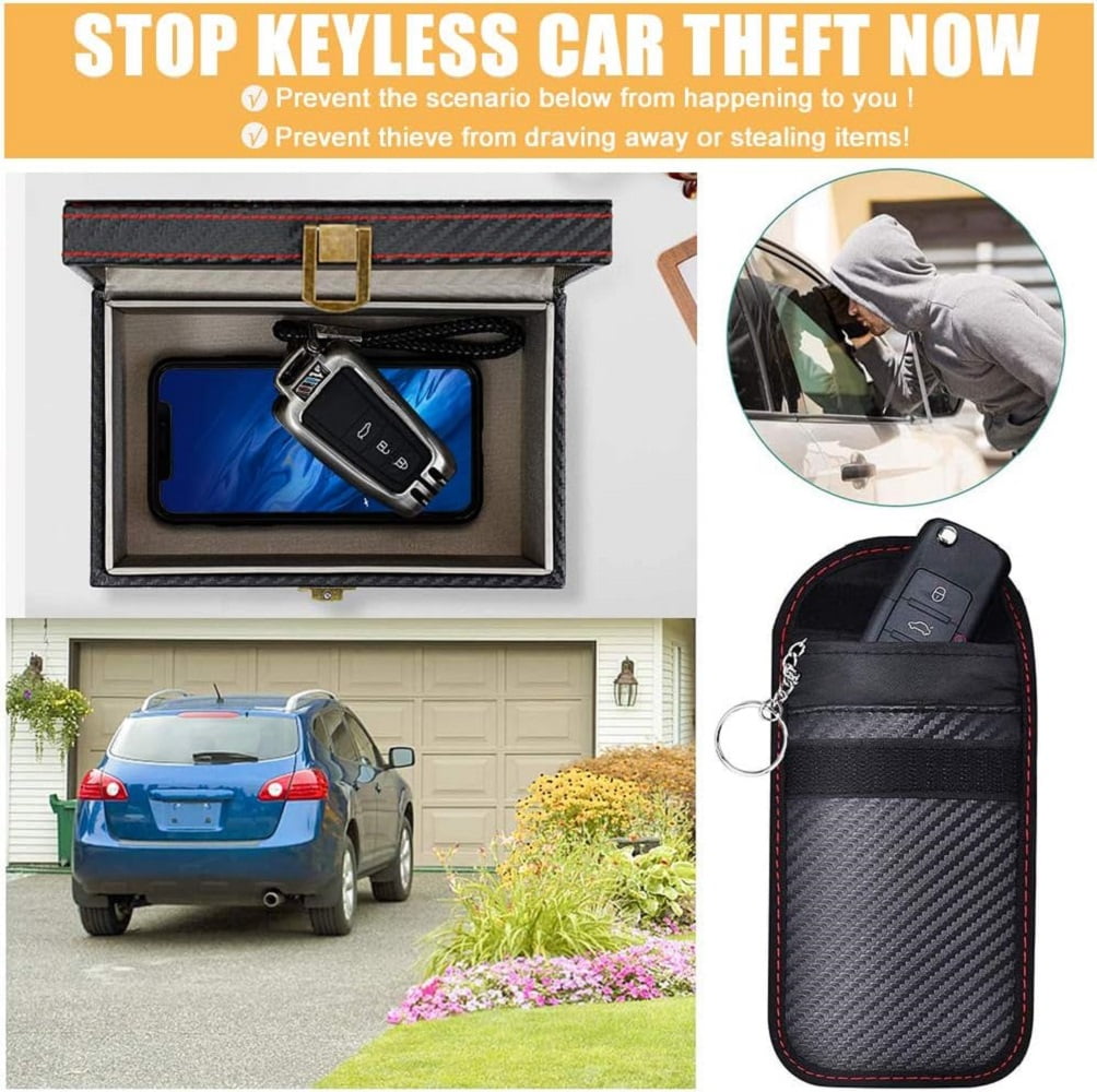 Car Key Box Keyless Go Protection, Car Key Anti-Theft Faraday Box and 2 Pack Faraday Bag,Signal Blocker Bag