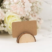 BalsaCircle 10 Natural 2.5 in Semicircle Wood Table Sign Holders Place Cards Party Events Decorations Supplies