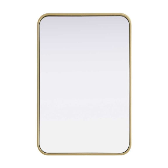 Elegant D?cor Contour Metal Rectangle Mirror 20x30 in Brass