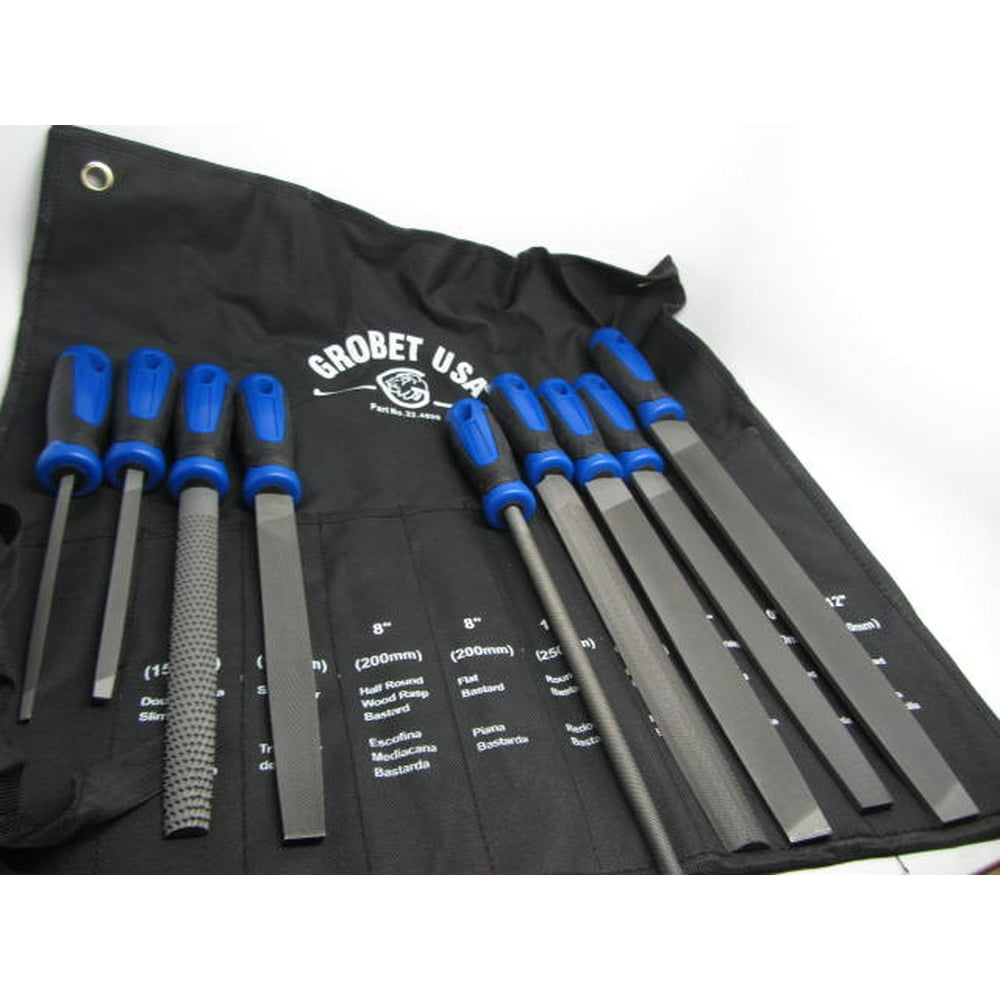 9pc Jewelery Gunsmith Woodworking File Rasp Tools Canvas Tool Roll