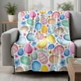 thumbnail image 2 of Easter Blanket Soft Cozy Warm Throw Blanket for Couch, Plush Fuzzy Flannel Fleece Blankets for Sofa, Spring Country Colorful Eggs Flower Leaf Plant Bed Blankets Lightweight Gifts for Women, 40"x60", 2 of 9
