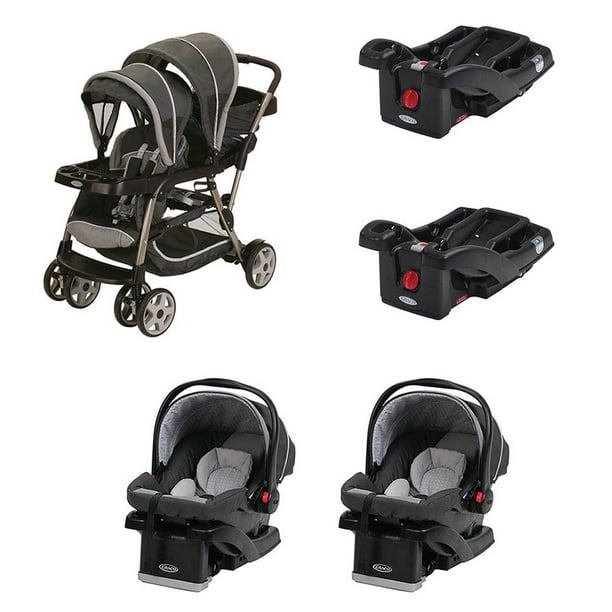 Graco Ready2Grow Click Connect Double Stroller with Two Car Seats and