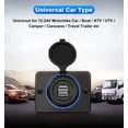 thumbnail image 4 of Enchufe USB doble de 12 V, montaje en panel empotrado, puerto USB de 3,1 A, cargador de coche rápido hembra resistente al agua para autobús, RV, barco, automotriz, marino, ATV, camión, carrito de golf, 4 of 5