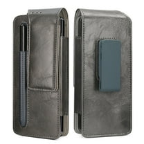 ELEHOLD for Samsung Galaxy Z Fold4 Leather Bag Shockproof Magnetic Clasp Phone Pouch with Holster Belt Clip,Rotation Belt Clamp Pen Slot PU Leather Bag for Samsung Z Fold 4,Green