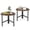 2 pcs Rustic Brown, variant on Set of 2 Triangle Coffee Table with Metal Legs, Nesting Coffee Table Suitable for Living Rooms, Apartments,Black
