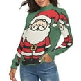thumbnail image 2 of Cute Santa Women's Turtleneck Sweater Long Sleeve Ribbed Fitted Turtle Neck Casual Fall Winter Collection Top XL, 2 of 4