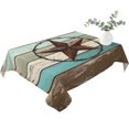 thumbnail image 2 of Texas Star Western Table Cloth Waterproof Tablecloths, Vintage Teal Brown Wooden Farmhouse Tablecloth Dining Table Cover for Kitchen Party Tabletop Outdoor, Rectangle Tablecloth 52x70 Inch, 2 of 9