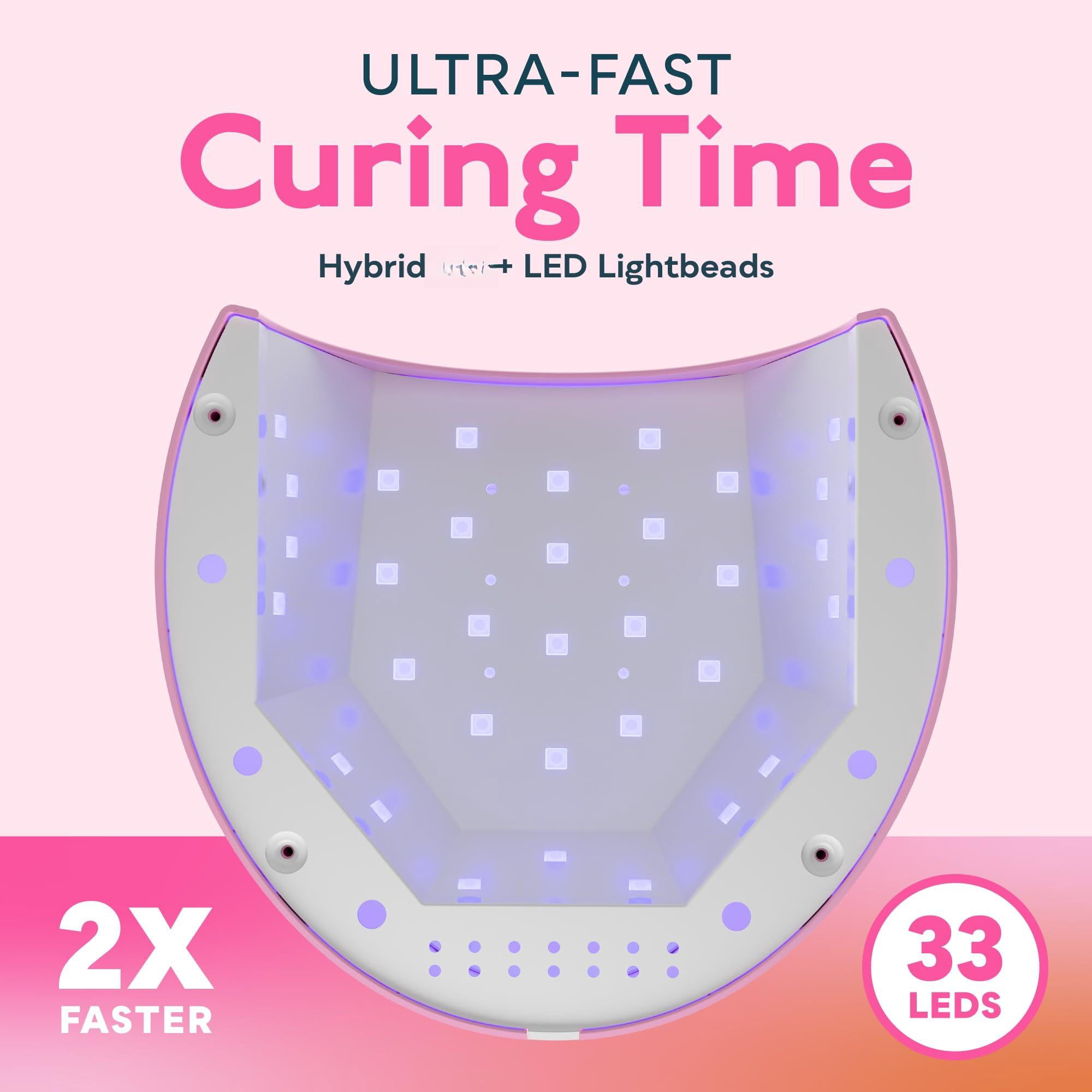 Uv Led Lamp With 4 Timer Settings  33 Leds Dryer Compatible All Gel Polish Auto Sensor Removable Base Sun2c Pink