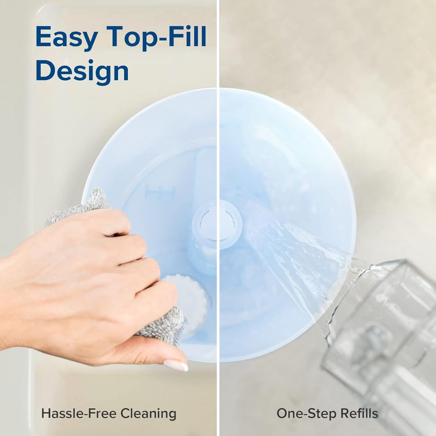 150 Humidifiers for Bedroom Large Room, 3L Cool Mist Top Fill Essential Oil Diffuser for Baby Nursery and Plants, 360° Nozzle, Quiet Rapid Ultrasonic Humidification for Home, Blue