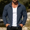 thumbnail image 4 of Men's Watertight Jacket Stand Collar Windproof and Waterproof Jacket Windbreaker Zip Up Coat with Pocket, 4 of 7