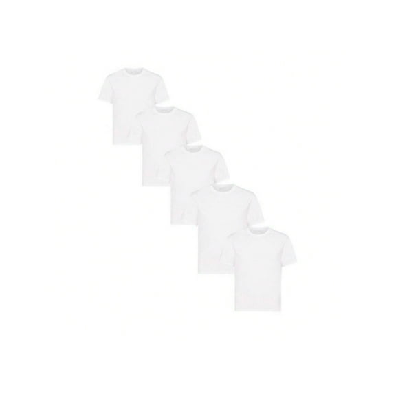 Men Crew Neck White t Shirts Sweatshirt Shirt for Men - 5 Pack