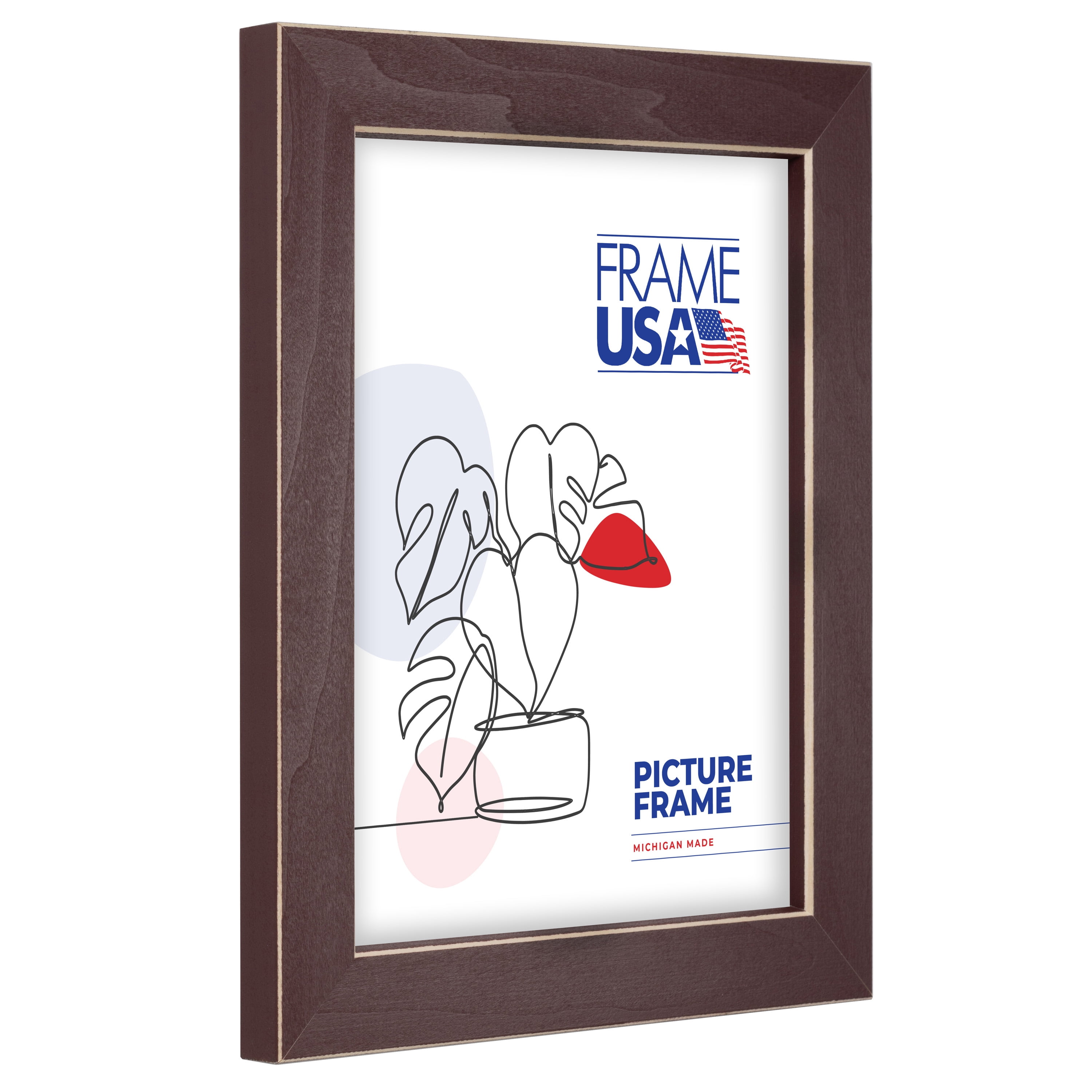 18x24 Picture Frame Red Clean Cut, 71206-000, 1.25 Inch Wood, Plexiglass, Wall Display