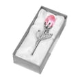 thumbnail image 1 of Rosa transparente en caja de regalo, escultura artística de flores para una elegante decoración de oficina en casa y un regalo romántico., 1 of 8