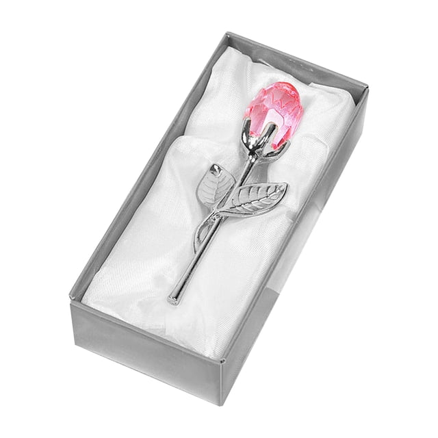Rosa transparente en caja de regalo, escultura artística de flores para una elegante decoración de oficina en casa y un regalo romántico.