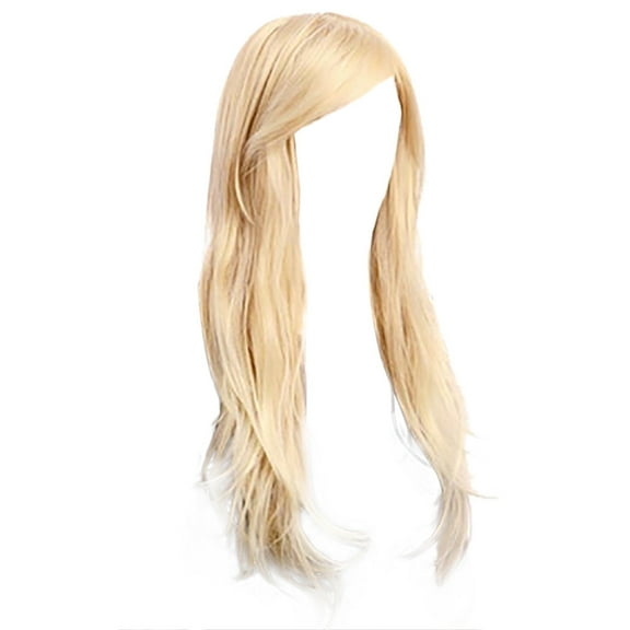 Beauos Clearance Fashion Synthetic Golden Long Straight Hair Cosplay Micro-Volume Long, Wigs for Women Clearance Sale, 1 Wig