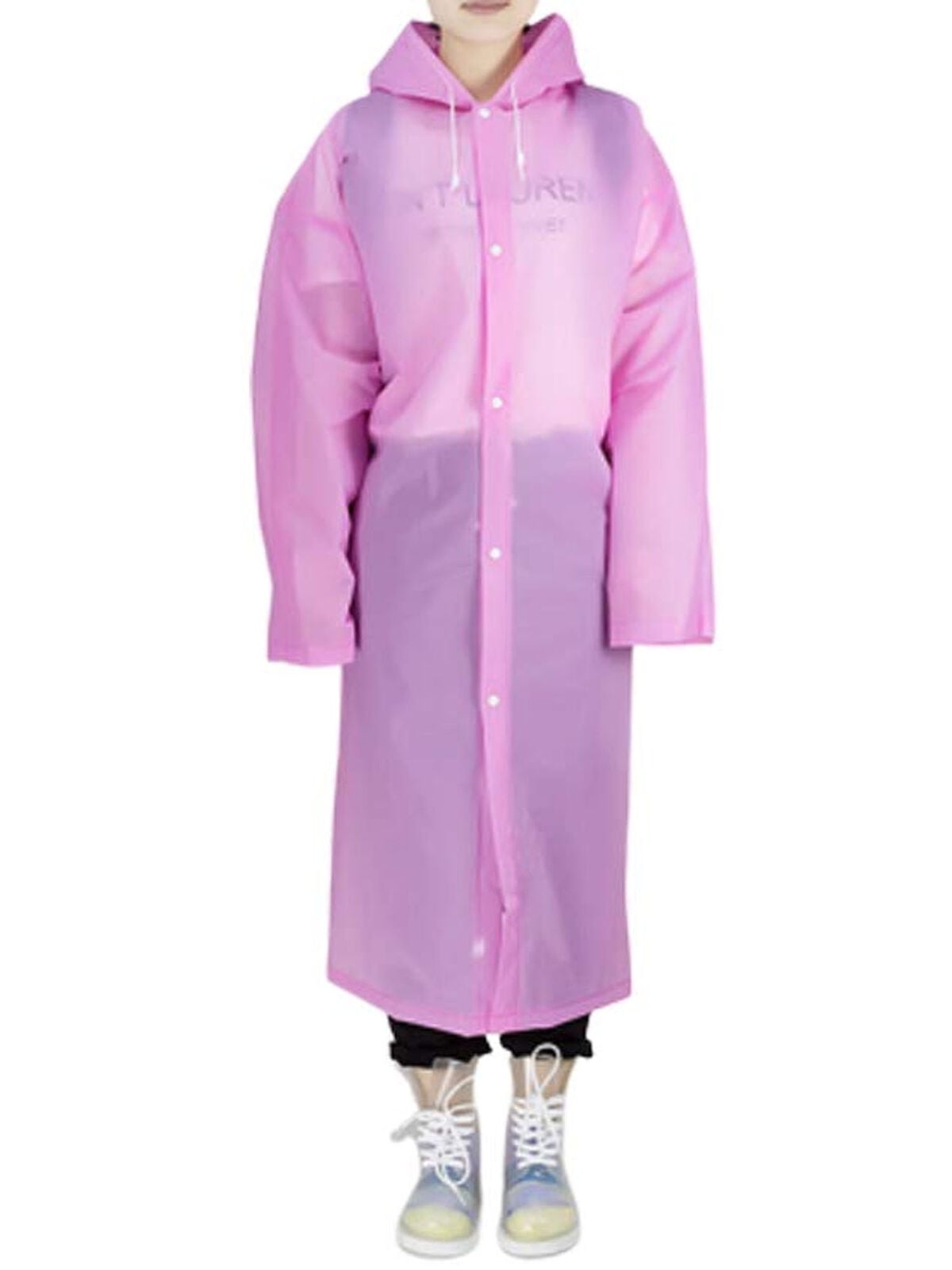 Lookwoild Lightweight Ladies Rain Jacket Coat Kagoul Hooded Pac A Way Showerproof Mac Hood, Adult Unisex, Size: One size, Pink