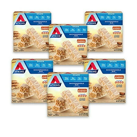 Atkins Snickerdoodle Snack Bar. Keto Friendly  Gluten Free  5 Count (Pack of 6)