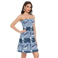 thumbnail image 2 of Dailycode Summer Dresses for Women Strapless Casual Beach Cover Ups Whales Jellyfish Star Tube Top Sundress, 2 of 8