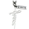 thumbnail image 2 of Women's Stainless Steel Grace Cross Necklace-John 1:16 by Shields of Strength, 2 of 4