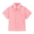 thumbnail image 5 of YUTK 2T Girls Summer Clothes Sale Girls Boys Plus Size Turn Down Collar Short-Sleeved Shirts Kids Loose Tunic Aged 3-14 Hot Pink 13 Years, 5 of 7