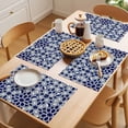 thumbnail image 5 of Navy Blue Geometric Placemats Set of 4 Vintage Abstract Art Place Mats Indoor Wipeable Table Mats Washable Cloth Dining Table Placemats for Kitchen Holiday Party Home Decor 13x19 Inch, 5 of 9