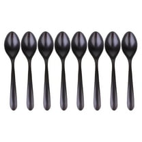 8pcs Imitation Porcelain Spoons Tableware Black Frosted Imitation Porcelain Spoons