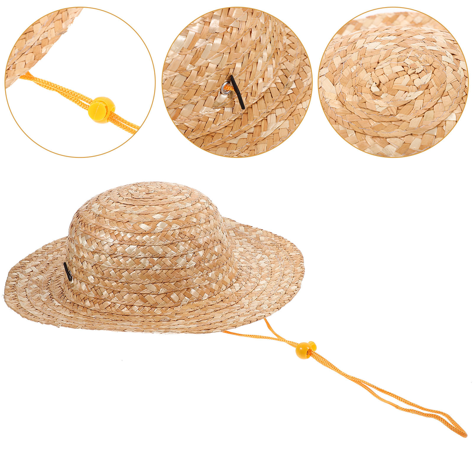 Straw Sun Hat Wide Brim Fedora Beach Hat with Wind Lanyard UPF 80+ FURTALK Women main image 2
