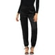thumbnail image 1 of Pantalones cargo de satén sedoso de tiro alto elástico con cordón para mujer Negro XL, 1 of 6