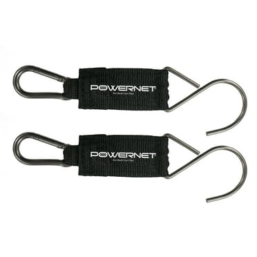 PowerNet Fence Hooks 2 Pack, 8.5" Length Fence Hook for Softball & Baseball Gear, Stainless Steel Carabiner Hook Attaches to Chain Link Fence, Baseball Coaching Accessories for Dugout Organization