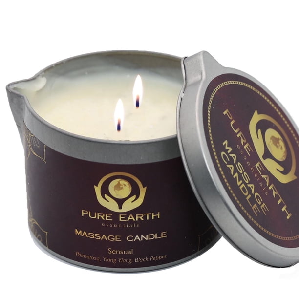 Pure Earth Essentials Sensual Massage Oil Candles for Couples and