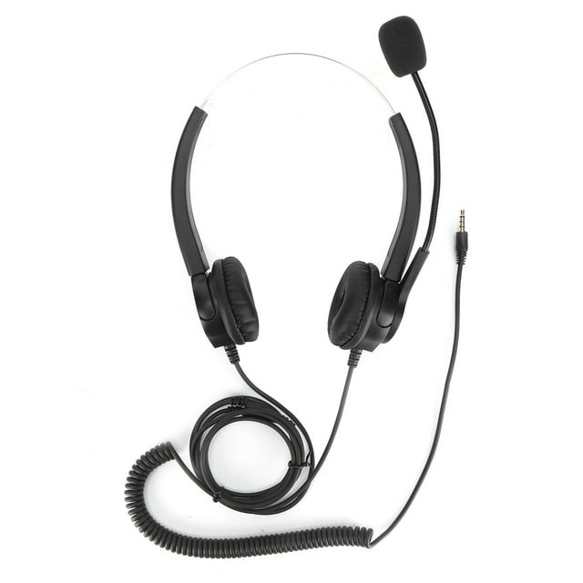 Auriculares con cable para teléfonos fijos y de escritorio VH500D-3.5 (binaurales) para centros de llamadas de oficina.
