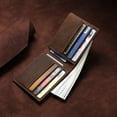 thumbnail image 1 of Cartera larga vintage de cuero Crazy Horse, cartera triple de cuero genuino para hombre, cartera de mano multifuncional de piel de vaca con capas para negocios para hombre, 1 of 6