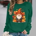 thumbnail image 2 of Fall Winter Women Long Sleeve Crewneck Sweatshirt Spooky Halloween Gnome Print Casual Daily Top, 2 of 5