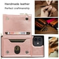 thumbnail image 4 of Wallet Case Fit for Apple iPhone 12 Mini,Adjustable Crossbody Zipper Cover with Card Holder Slot Neck Strap Lanyard Purse Shoulder Strap Purse Case for iPhone 12 Mini FK Rose Gold, 4 of 12