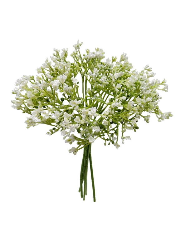 Mainstays 12 inch Artificial Baby's Breath Flower Pick, White Color. Indoor Use.