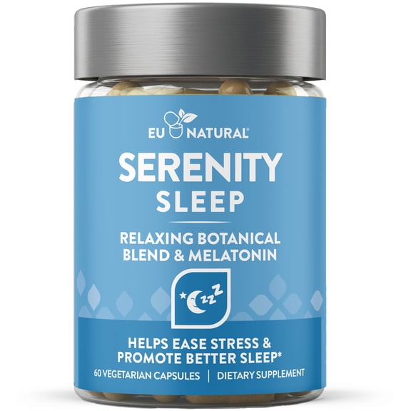 Serenity Sleep Natural Sleep Aid – Potent Blend of Magnesium, Valerian Root and Melatonin – Natural Sleep Aid – Non-Habit-Forming Way to Relax and Get a Good Night’s Sleep – 60 Vegan Soft Caps