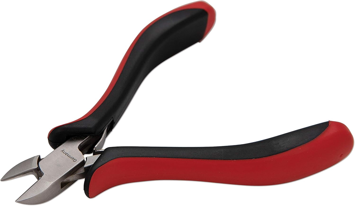 The Beadsmith Platinum Series German Semi-Flush Side Cutter, 4.75 inches (120mm) with Polished Steel Head, red and Black Ergonomic Comfort Grip Handle and Double-Leaf Spring, Tool for Jewelry Making