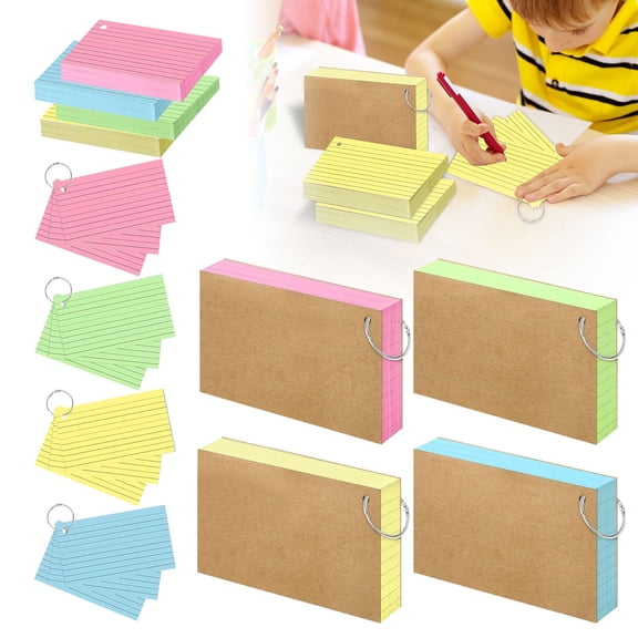 Colored Index Cards 3X5 Inch Heavyweight Flash Cards With Ring Lined Flashcards Note Cards For Studying School Supplies College, 100 Count Pink Home Decor