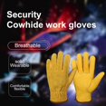 thumbnail image 4 of Clearance Hand protection equipment under $7,Cowhide Leather Work Gloves With Reinforced For Men & Women Rigger Glove For Driver Construction Yardwork Gardening 1PC, 4 of 8