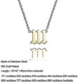 thumbnail image 4 of Collar con número de ángel en plata y oro, acero inoxidable, joyería numerológica, 666, plata, código de modelo 25138 666 Plata, 4 of 5